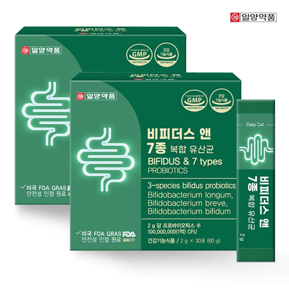 [ILYANG Pharmaceutical ] Bifidus and 7 Types Complex Probiotics 1+1 Bundle Pack FDA GRAS Certified 60 Packets _ Made in Korea 